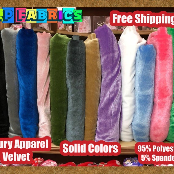Luxury Velvet Apparel Fabric-Solid Colors Collection-Sold by the Yard