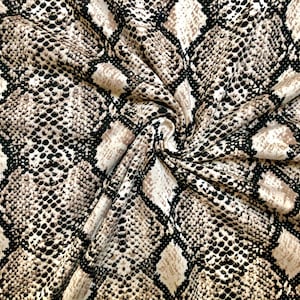 Tissu doublé DTY-Peau de serpent bronze noir sable-DTYBPR195-Vendu par mètre-Tissu imprimé animal