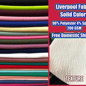 Liverpool Fabric| Solid Colors Collection| Sold by the Yard| Double Knit Fabric