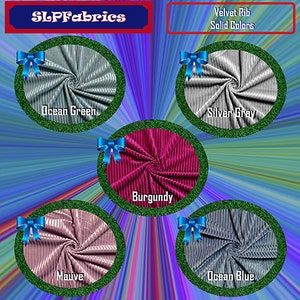 Poly Spandex Blend Velvet Rib Fabric Solid Colors Collection