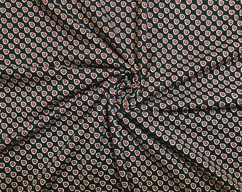 Black/Ruby Teardrop Geo DTY Brushed Knit Fabric by the Yard