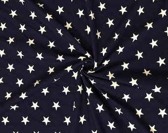 100% Cotton Print Fabric – Navy/White Stars| 54" wide – By the Yard