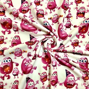 Bullet Printed Fabric-Ivory Purple baby Cyclopes-BPR169-Sold by the Yard