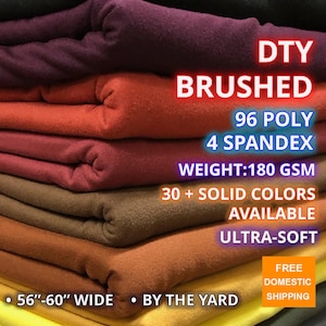 Solid Colors DTY Brushed Knit Fabric by the Yard