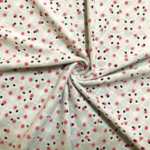 DTY Eyelet Fabric-Ivory Pink 1/4&quot; Sunflowers-DTYBPR527-Sold by the Yard-Apparel Fabric