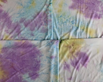Lavender/Blue/Yellow Tie Dye DTY Brushed Knit Fabric by the Yard