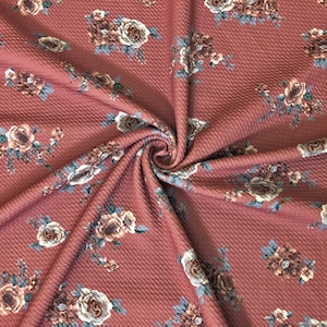 Bullet Printed Fabric-Mauve Pink White Silver Gray Roses-BPR273-Sold by the Yard