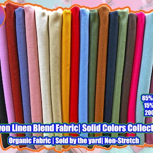Rayon Linen Blend Fabric| Solid Colors Collection | Sold by the Yard | Organic Fabric | Vibrant Colors