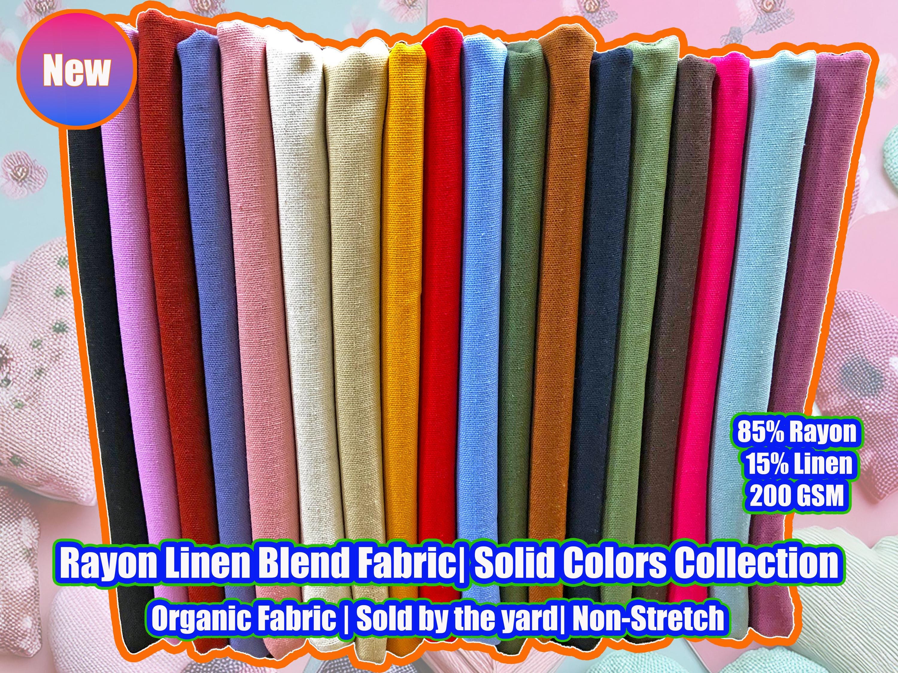 Rayon Linen Blend Fabric| Solid Colors Collection | Sold by the Yard | Organic Fabric | Vibrant Colors