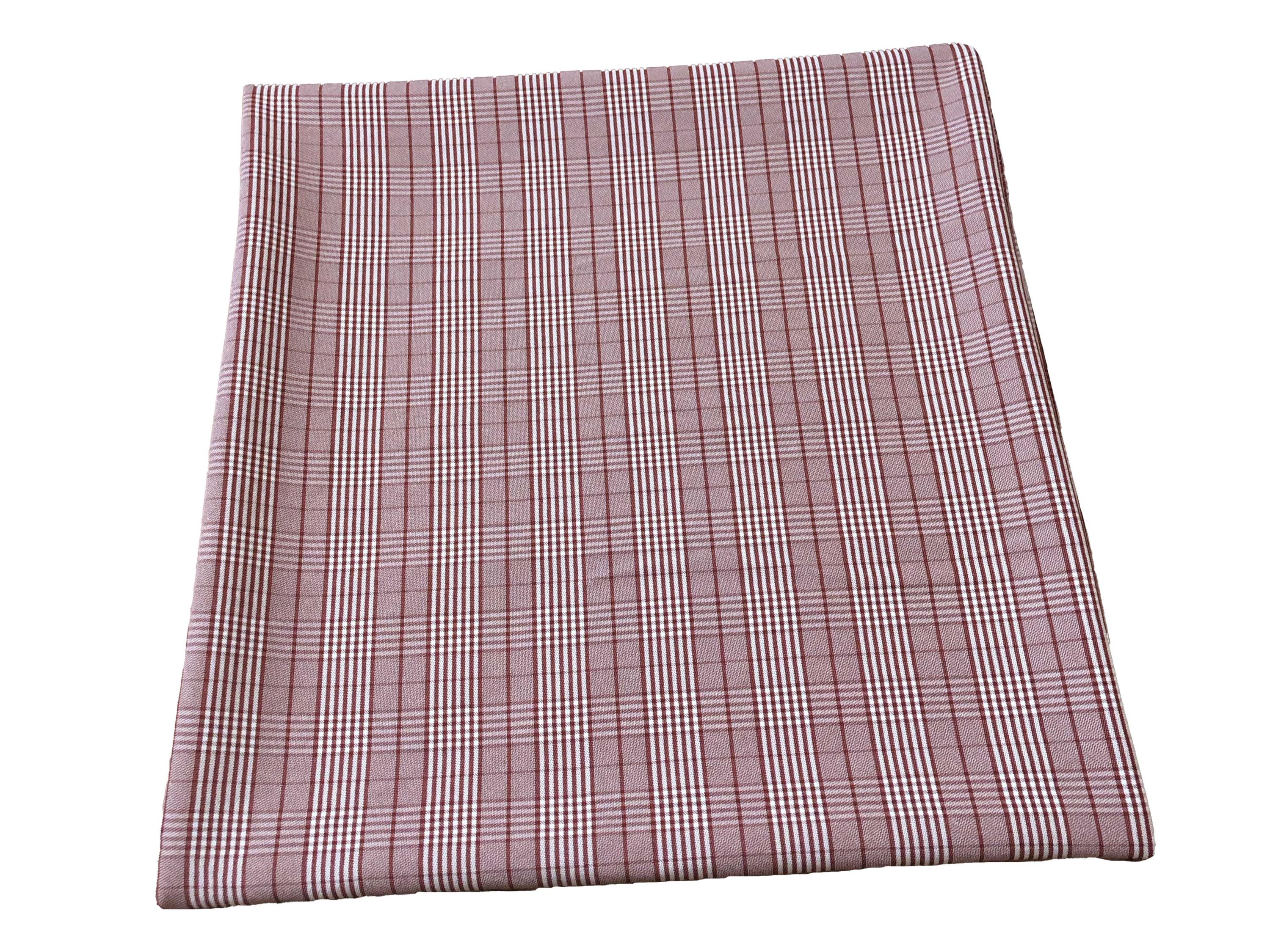 Stretch Gabardine – Classic Red Windowpane Plaid – 2-way Stretch, 180 ...