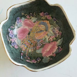 Vintage Asian Hand Painted Ceramic Bowl, Floral Bowl, Asian Art, Asian Decor, Vintage Bowl, Painted Ceramics