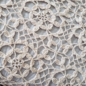 Vintage Crochet Tablecloth, Table Cloth, Crochet, Needlework, Cotton Tablecloth, Kithen Decor