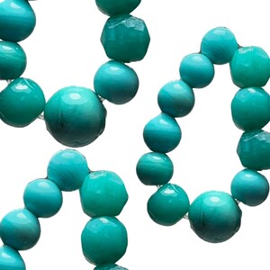 Sets of Vintage Glass Teal Beads, Teal Bead Strands, Upcycled Repurposed Secondhand Beads