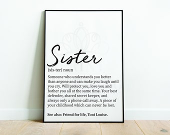 Kunst Sister Dictionary Definition Meaning Wall Art Print Poster Home Decor Gift Idea Antiquitaten Kunst Elin Pens Ac Id
