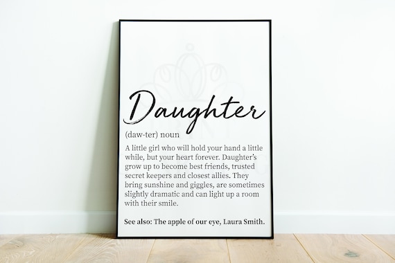 Daughter Definition Print Wall Art Prints Daughter Gifts | Etsy UK