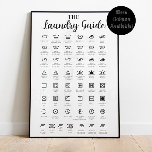 Laundry Guide Print Laundry Room Print Kitchen Room Washing - Etsy UK