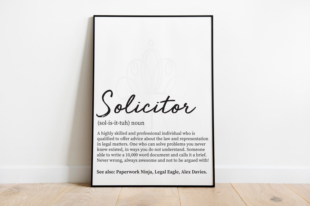 Solicitor Definition Digital Print, Solicitor Gifts, Graduation Gift