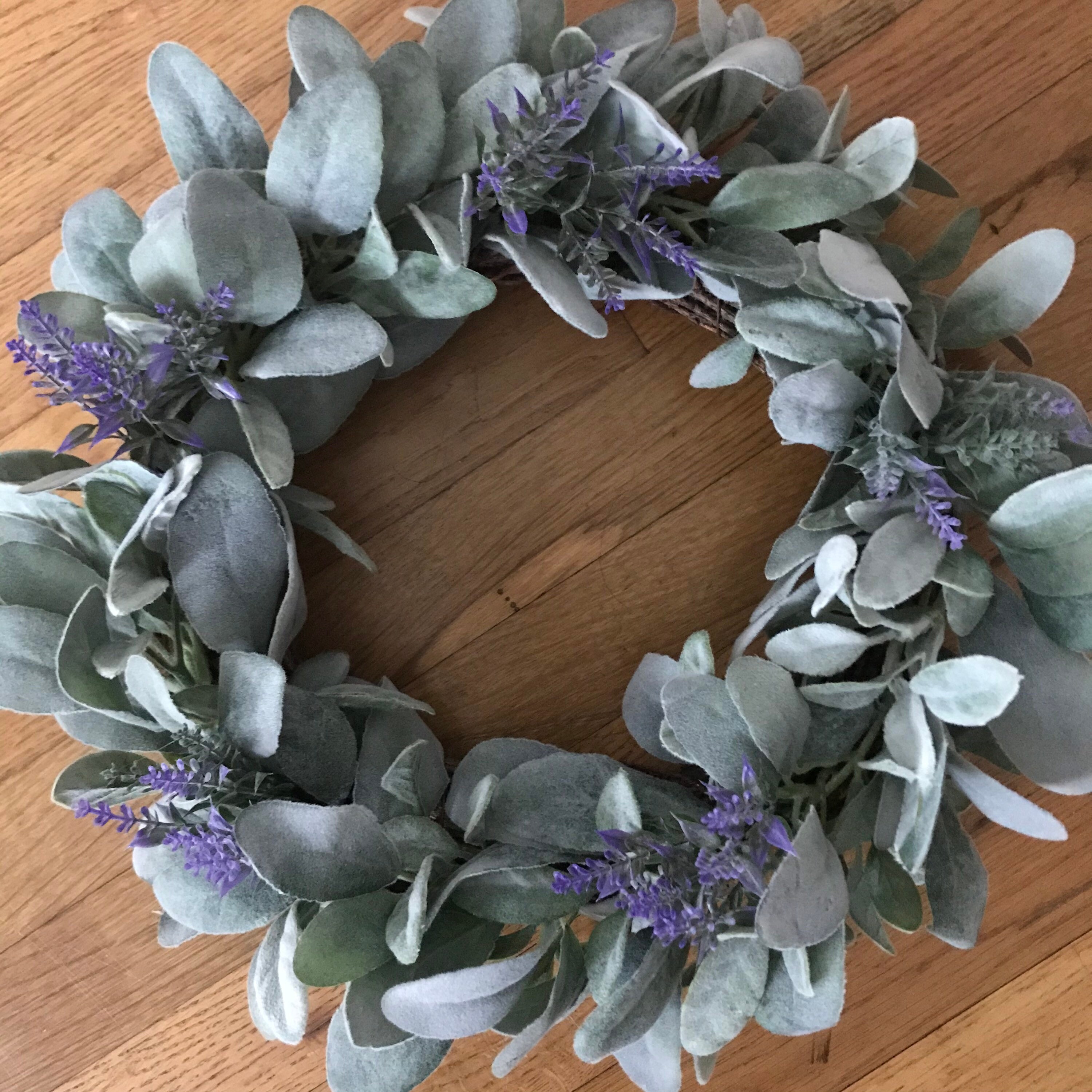 15 Farmhouse Lambs Ear Wreath Lavendar and Faux Lambs Ear Etsy