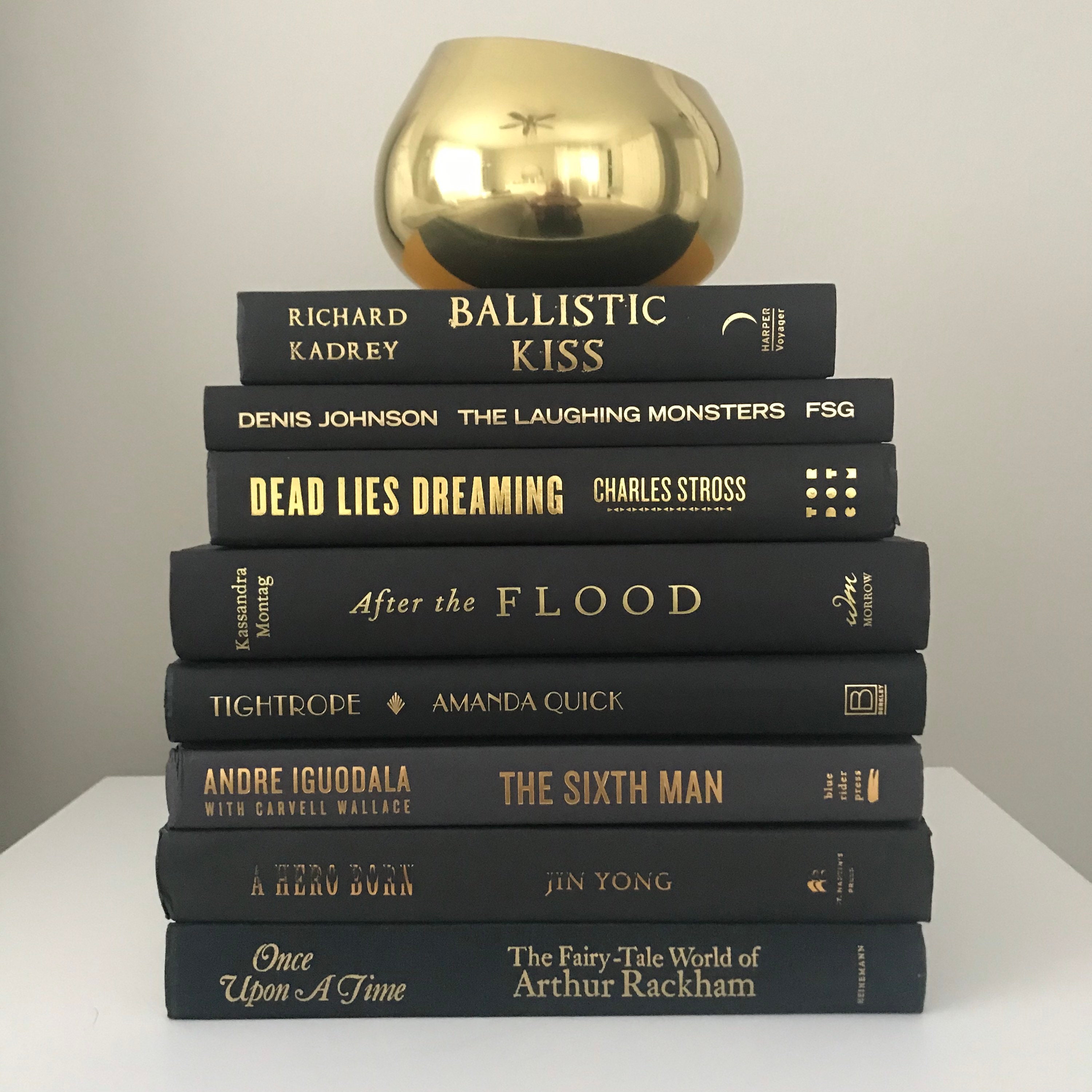 Black and Gold Decorative Books Perfect for Bookshelf Décor 