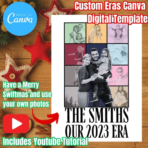 Custom Holiday Eras Tour Canva Template  | Digital Download | Poster | Digital Download | Christmas Cards | Holiday Card | Taylor Swift