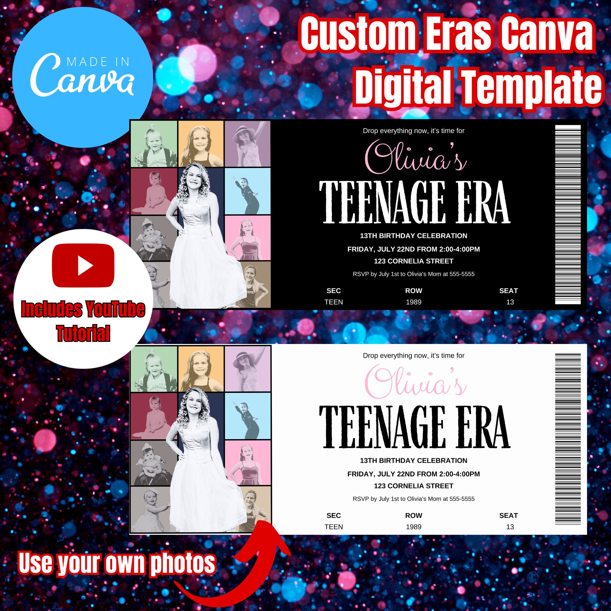 Customizable Eras Tour Canva Template Graphic Digital Eras Etsy