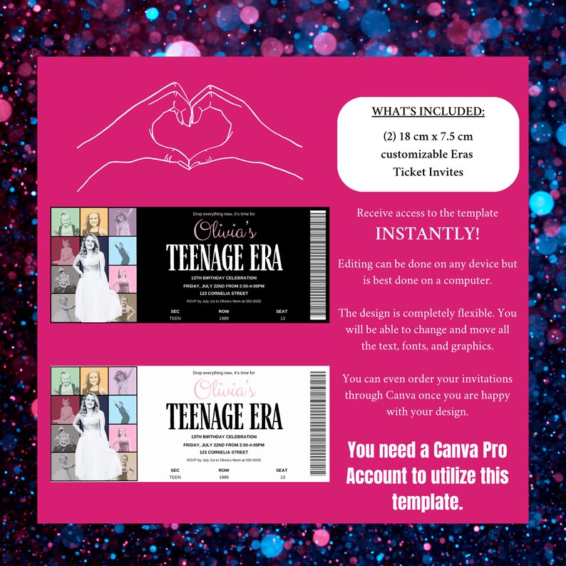 Customizable Eras Tour Canva Template Graphic Digital Eras Etsy