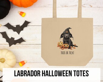 Chocolate Labrador Puppy Halloween Tote Bags, Trick or Treat Bag, Labrador Puppies, Halloween Dogs, Halloween Accessories, Dog Momo Tote Bag