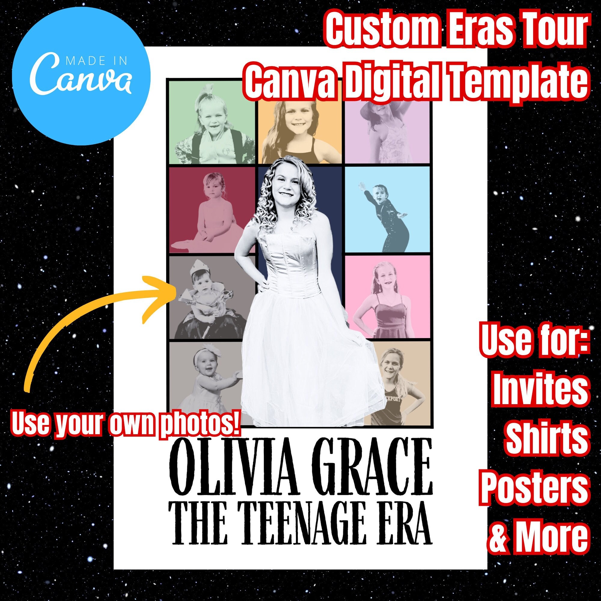Custom Eras Tour Canva Template Graphic Digital Download Poster Digital Custom Eras Tour Canva Template Graphic Digital Download Poster Digital