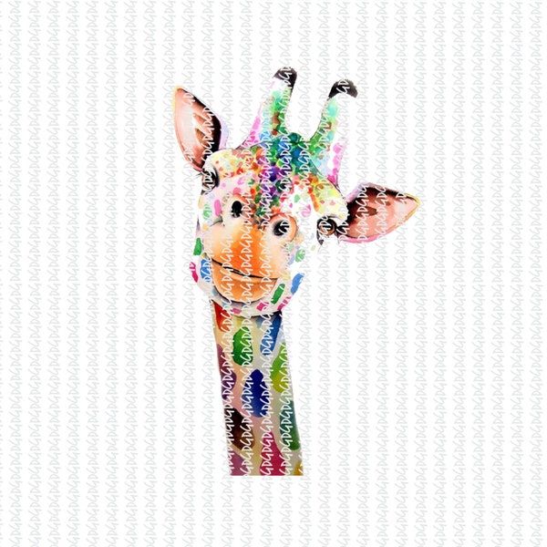 Instant Download. Digital File. PNG File. Sublimation Design. Digital Transfer. Transfer. Giraffe.  Rainbow Giraffe. Mom Shirt Design.