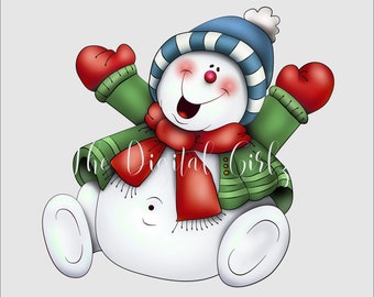 Christmas. Snowman. Santa Clause. Winter. Reindeer. Instant Download. Clipart. Clip Art. Digital File. PNG File. Sublimation.