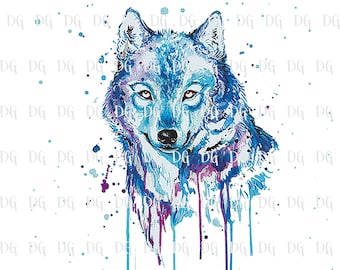 Watercolor Wolf Design Personalization Custom Gym Bag