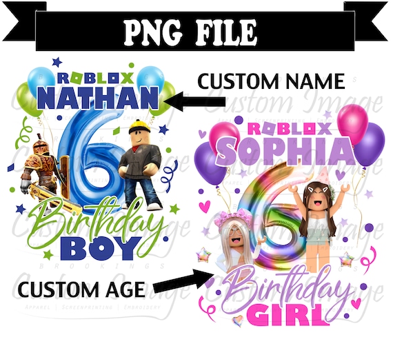 Custom Roblox Girl Birthday Matching Family Shirt, Custom Name Shirt,Birthday