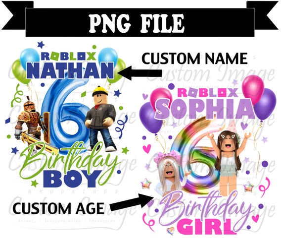 Roblox Birthday Party Shirt PNG Roblox Roblox Girl Birthday 