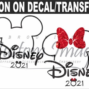 Disney Iron On. Disney Decal. Disney Shirts. 2021 Family. Disneyworld / Disneyland Matching Shirt / Mickey Minnie Mouse / Magic Kingdom image 1