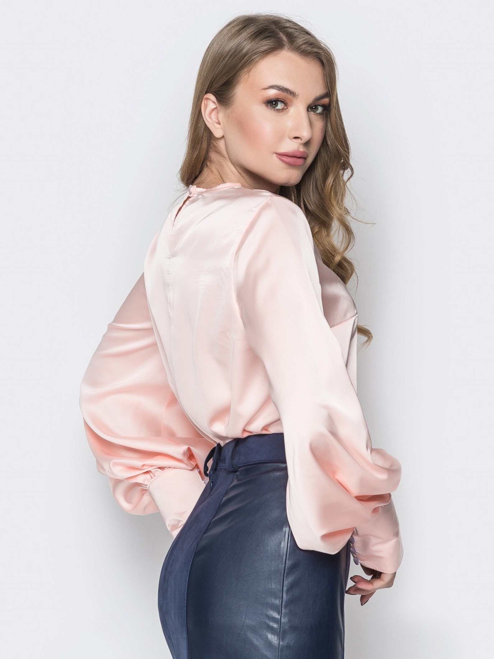 Silk blouse Blouse with wide cuffs Pretty blouse Etsy