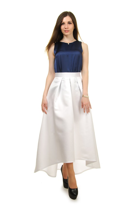 white evening skirt