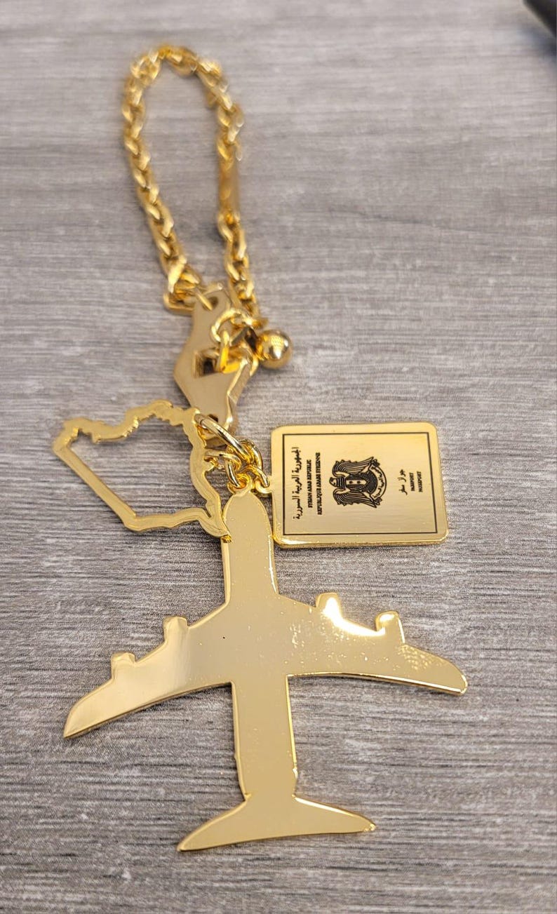 Lebanon-syria and Iraq Inspired Gold Keychain Set | Airplane, Map ...