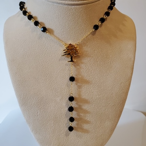 Lebanese Cedar tree beaded Rosary necklace .ارزة لبنانية