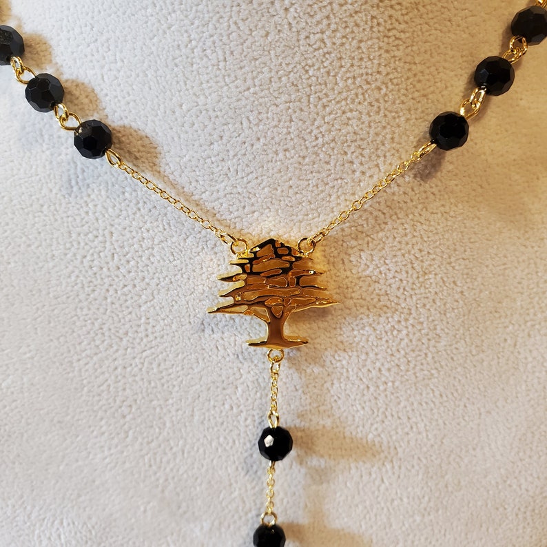 Lebanese Cedar tree beaded Rosary necklace .ارزة لبنانية Etsy