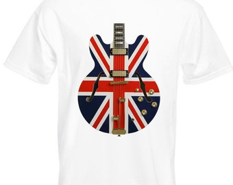 Oasis Distressed Union Flag Guitar T Shirt Noel Gallagher Liam | Etsy