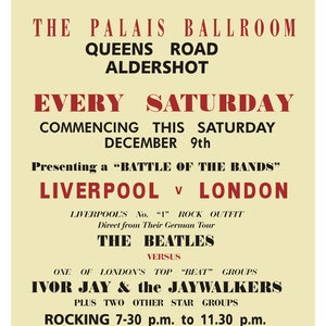 FRAMED Beatles Torquay Princess Theatre Repro Gig Poster Ready To Hang
