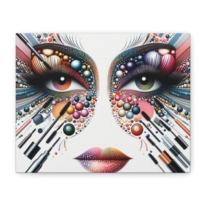 Cosmetic Art Canvas Print: Vibrant Makeup Room Wall Decor