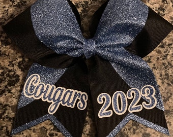 Black cheer bow, White cheer bow ,Custom cheer bow for teams, Great sideline cheer bow school cheer bow, Captain cheer bow, 2023 cheer bow