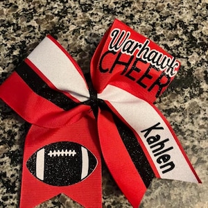 Cheer bow with football logo / Sideline Gameday Bow