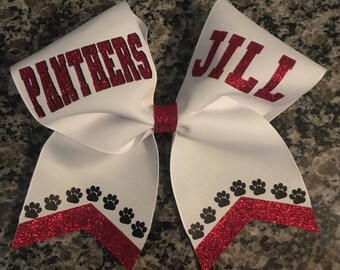 Custom team cheer bow 2 names.GREAT gameday bow, cheer bow for team, basketball cheer bow, sideline cheer bow. Softball bow.