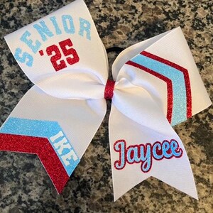 Senior Cheer bow | Personalized Glitter Cheer bow | Graduation Cheer bow | Cheer Gift | Senior Night bow