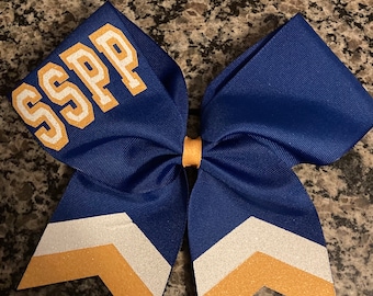 Cheer bow Personalized in Team Color/ Chevron Tails