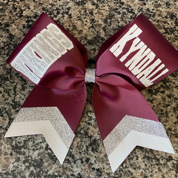 Maroon Burgundy cheer bow custom team cheer bow. Great sideline cheer school cheer bow gameday bow football cheer bow varsity cheer bow