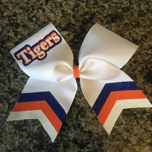 Cheer bows in your team colors/ Custom cheer bows/ Layered cheer bow/ Rec cheer bow/ basketball cheer bow/ softball bow/ squad bows/