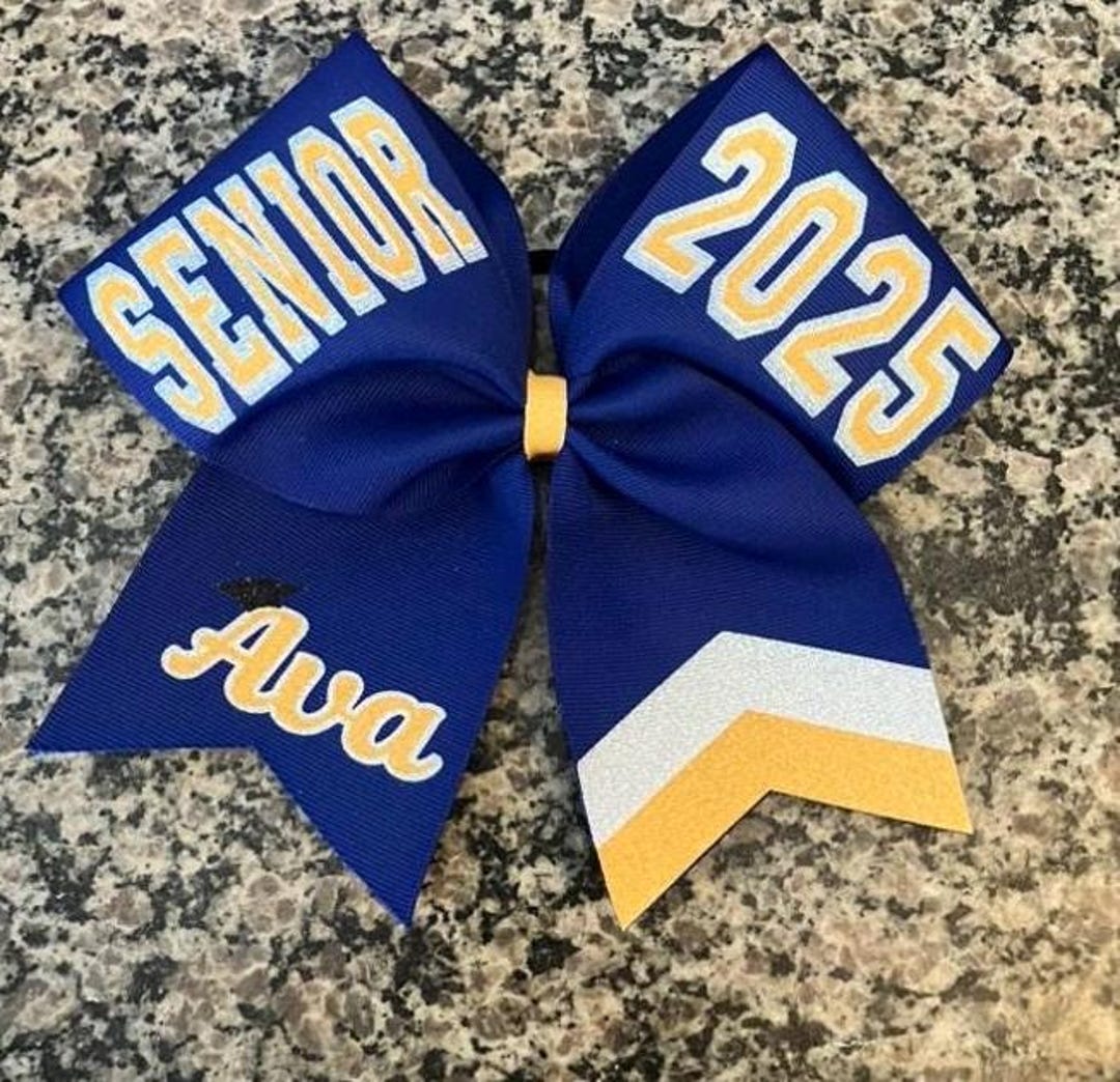 Senior Cheer Bow, Senior Night Bow, Custom Cheer Bow With Senior Cap ...
